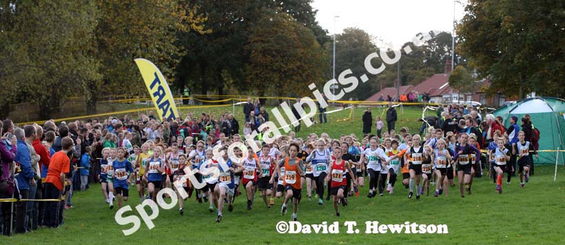 Start of the Under-11s North East Harrier League, Blaydon. Photo: David T. Hewitson/Sports for All Pics